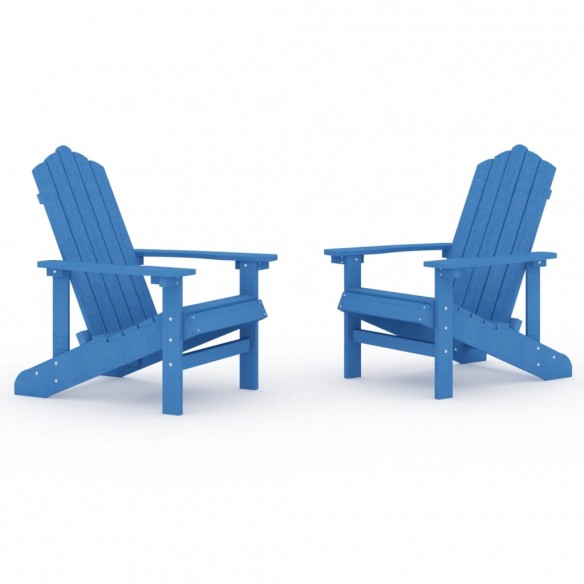 Chaises de jardin Adirondack 2 pcs PEHD Bleu aqua