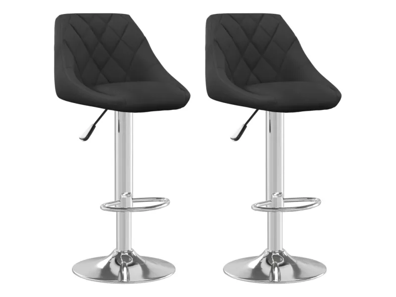 Tabourets de bar lot de 2 noir velours