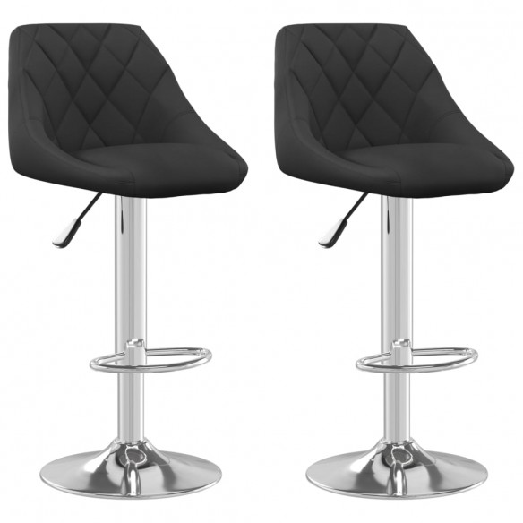 Tabourets de bar lot de 2 noir velours