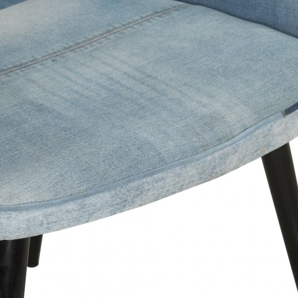 Fauteuil avec repose-pieds Denim Bleu Toile patchwork