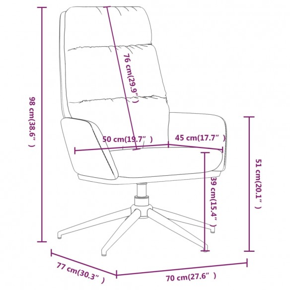 Chaise de relaxation Gris foncé Tissu