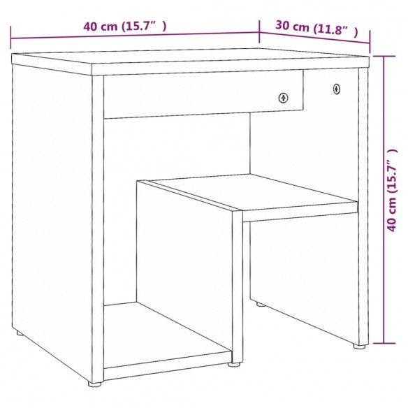 Tables de chevet 2 pcs Chêne fumé 40x30x40 cm Bois d'ingénierie