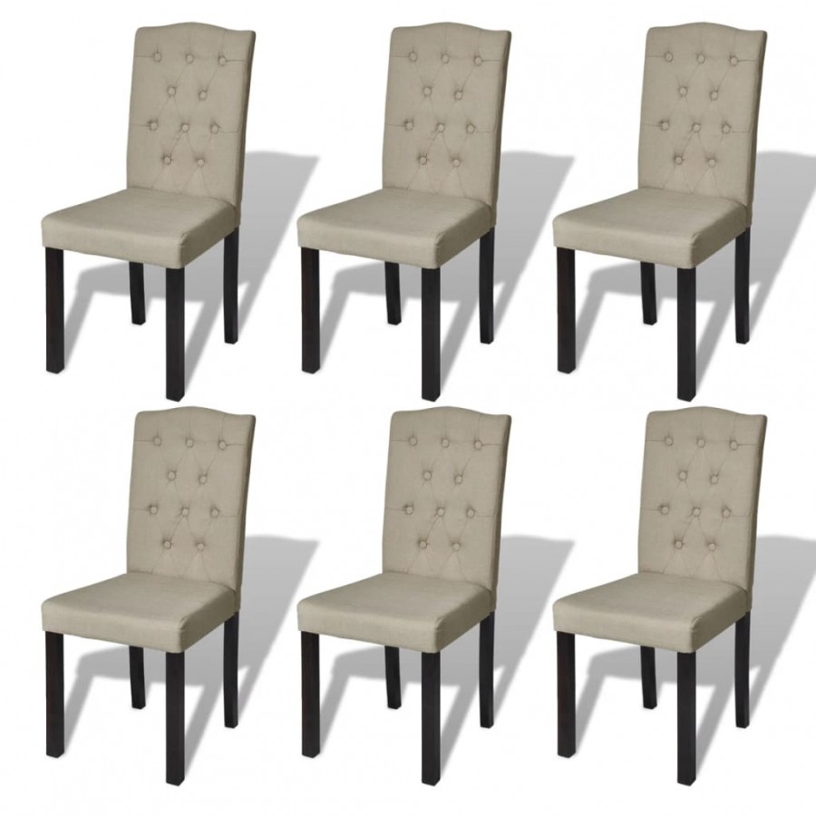 Chaises à manger lot de 6 poil de chameau tissu