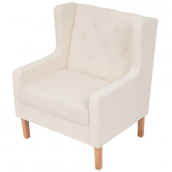 Fauteuil Blanc crème Tissu