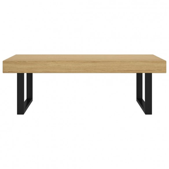 Table basse Marron clair et noir 120x60x40 cm MDF et fer