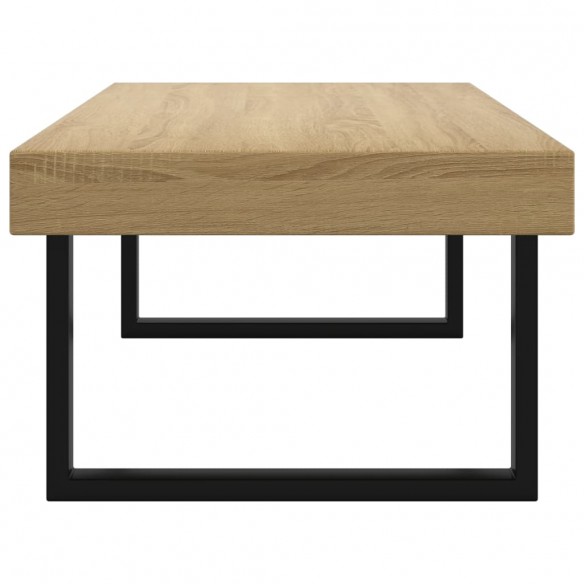 Table basse Marron clair et noir 120x60x40 cm MDF et fer