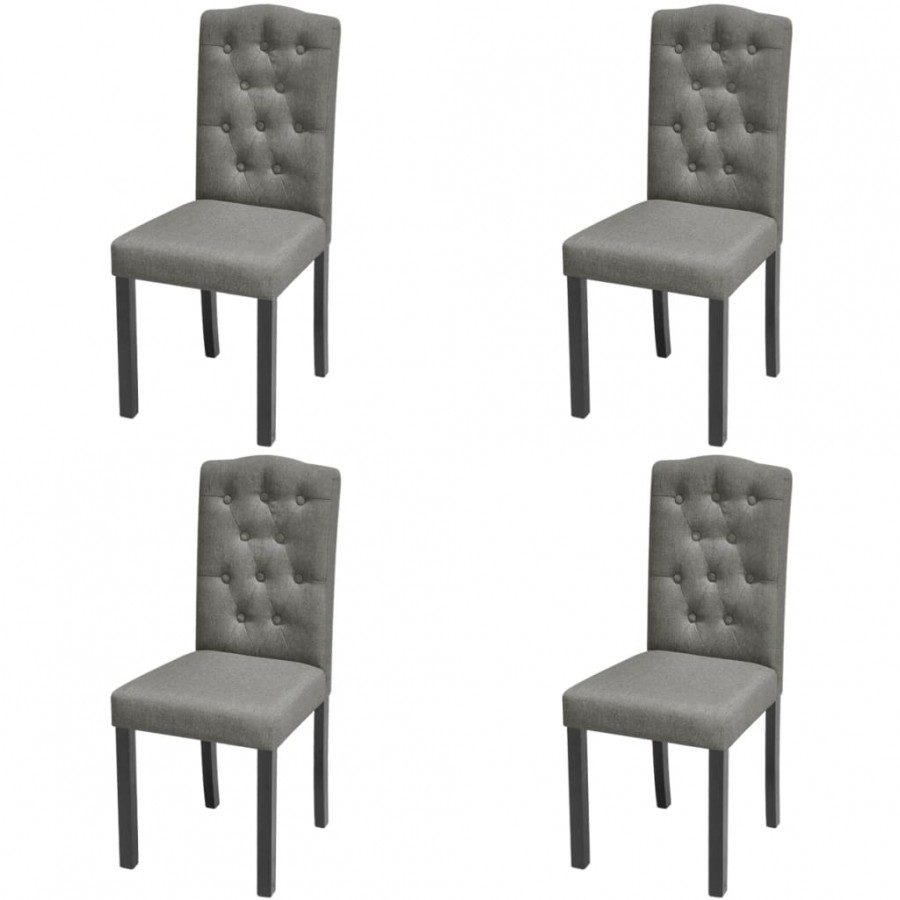 Chaises à manger lot de 4 gris tissu