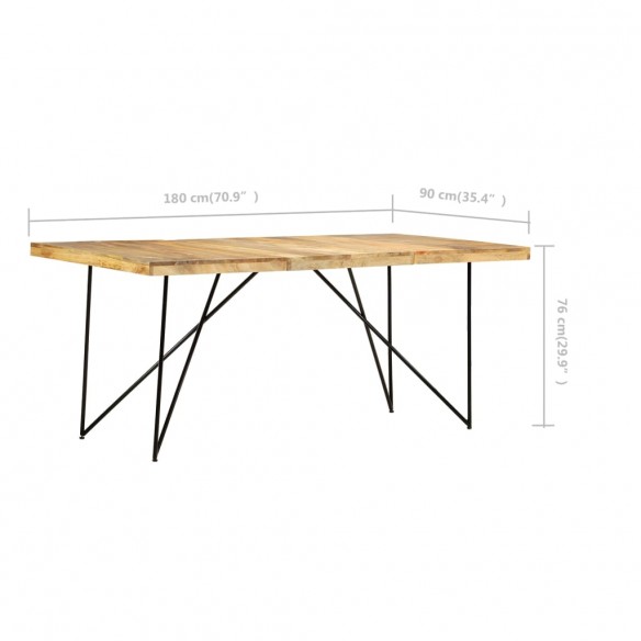 Table de salle à manger 180x90x76 cm Bois de manguier massif