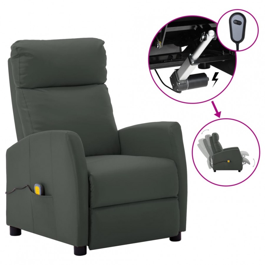 Fauteuil de massage électrique Gris Similicuir