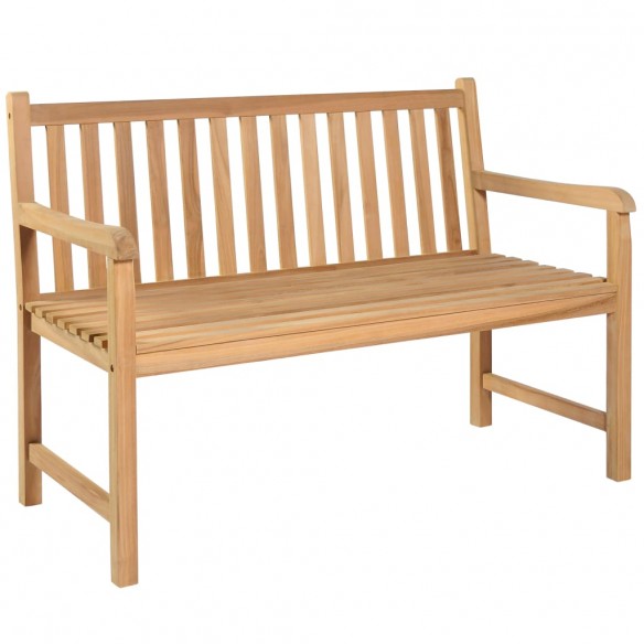 Banc de jardin avec coussin vert 120 cm Bois de teck massif