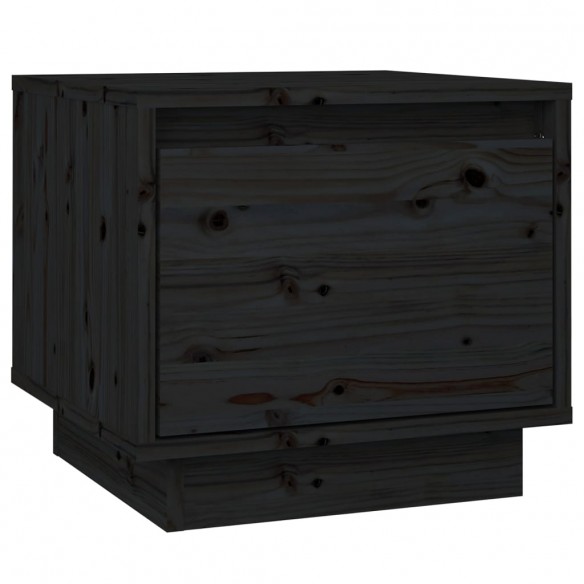 Table de chevet Noir 35x34x32 cm Bois de pin solide