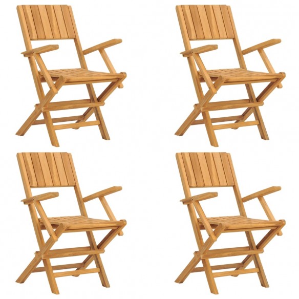 Chaises de jardin pliantes 4 pcs 55x61x90 cm bois massif teck