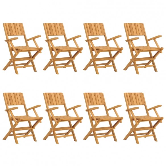 Chaises de jardin pliantes 8 pcs 55x61x90 cm bois massif teck