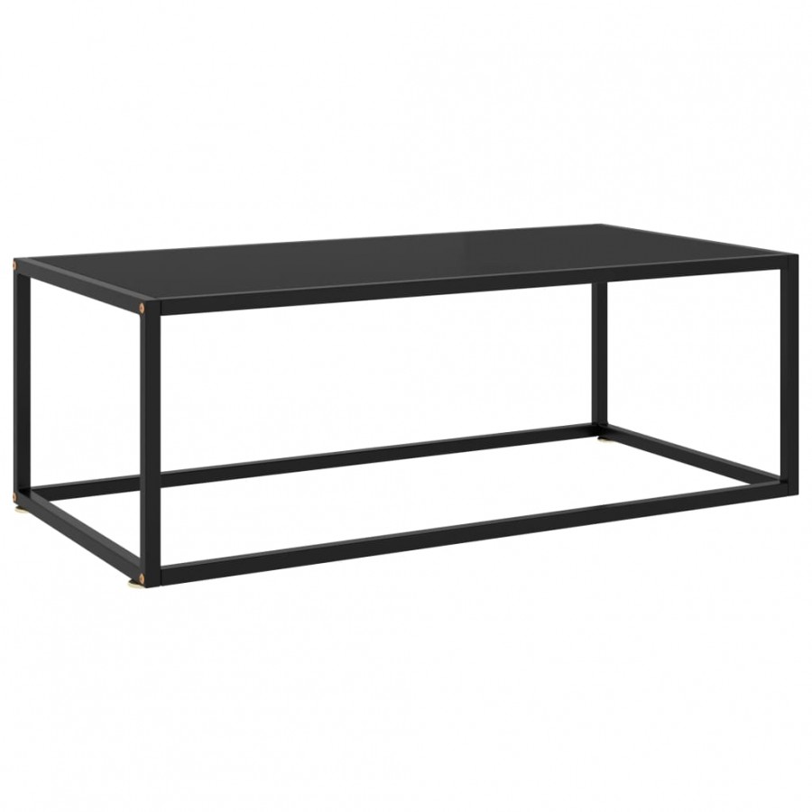 Table basse Noir avec verre noir 100x50x35 cm