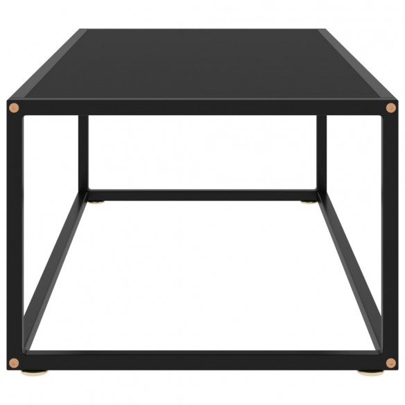 Table basse Noir avec verre noir 100x50x35 cm