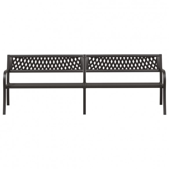 Banc double de jardin 246 cm Noir Acier