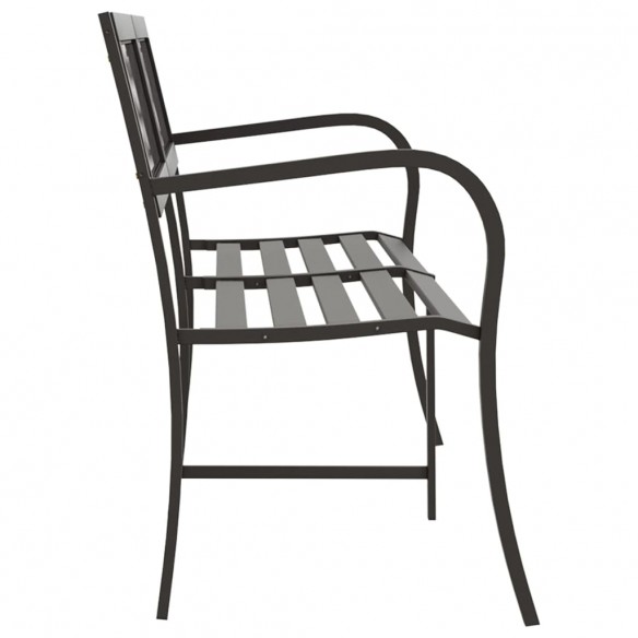 Banc double de jardin 246 cm Noir Acier