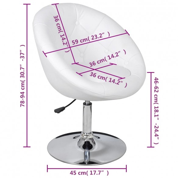 Tabouret de bar Blanc Similicuir