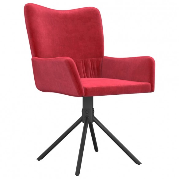 Chaises pivotantes salle à manger 2 pcs Rouge bordeaux Velours