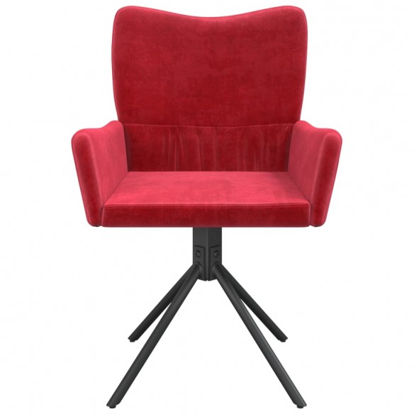 Chaises pivotantes salle à manger 2 pcs Rouge bordeaux Velours