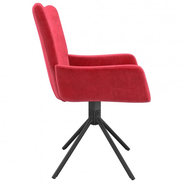 Chaises pivotantes salle à manger 2 pcs Rouge bordeaux Velours