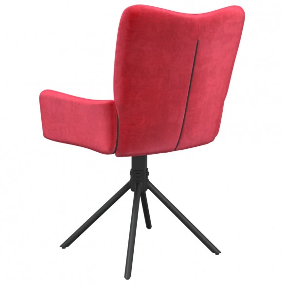 Chaises pivotantes salle à manger 2 pcs Rouge bordeaux Velours