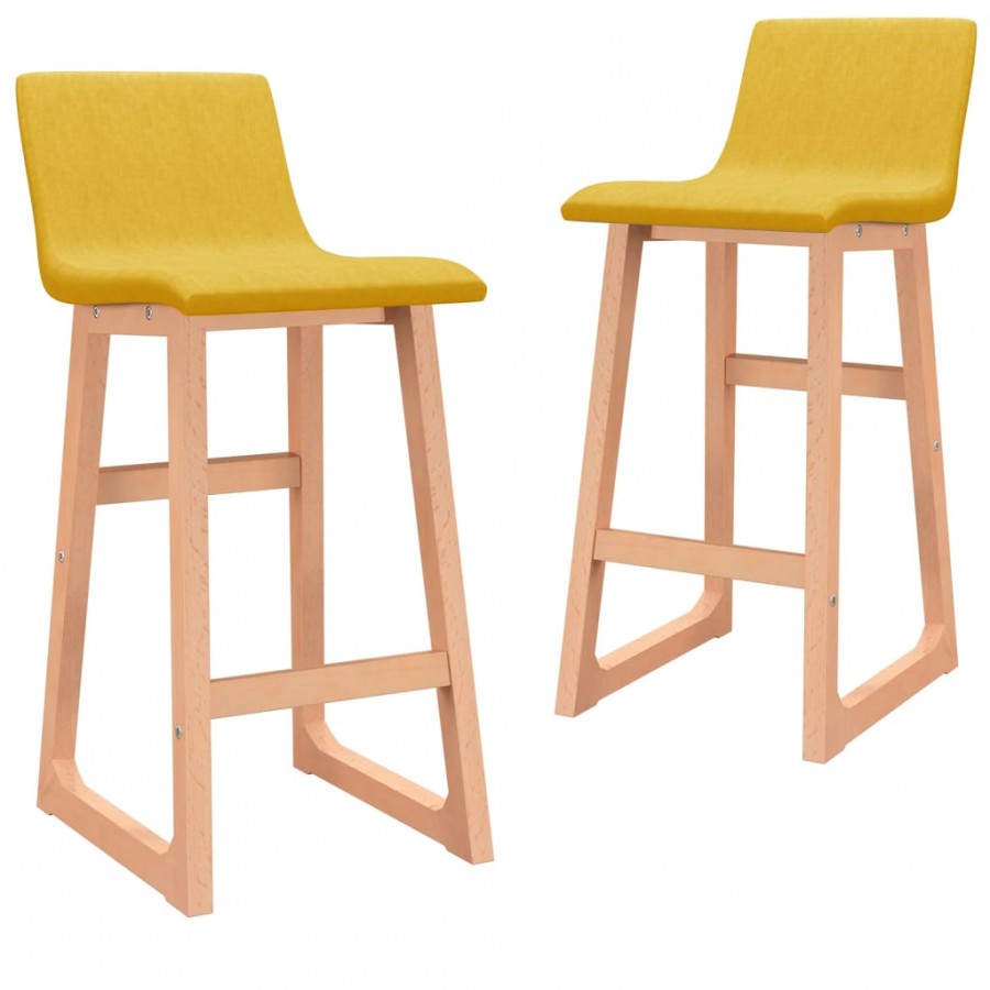 Tabourets de bar lot de 2 jaune moutarde tissu