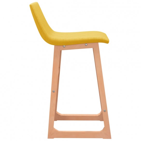 Tabourets de bar lot de 2 jaune moutarde tissu