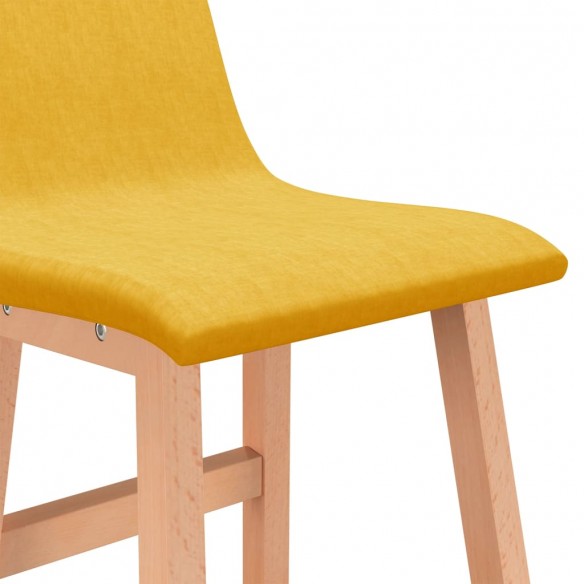 Tabourets de bar lot de 2 jaune moutarde tissu