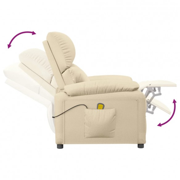 Fauteuil de massage Crème Tissu