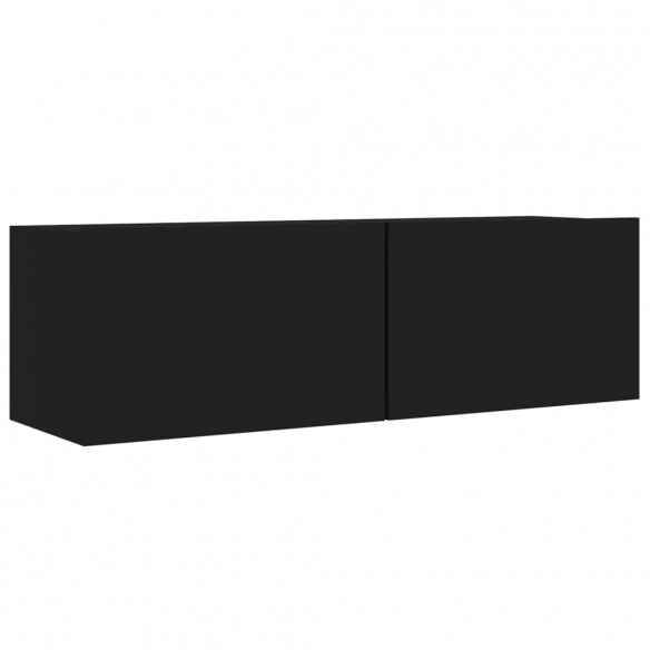 Ensemble de meubles TV 4 pcs Noir Bois d'ingénierie