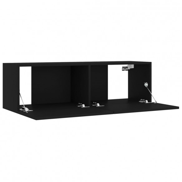 Ensemble de meubles TV 4 pcs Noir Bois d'ingénierie