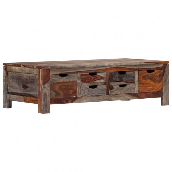 Table basse Gris 100x50x30 cm Bois de Sesham massif