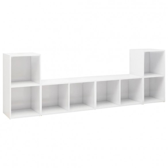 Meubles TV 4 pcs Blanc brillant 72x35x36,5 cm Aggloméré