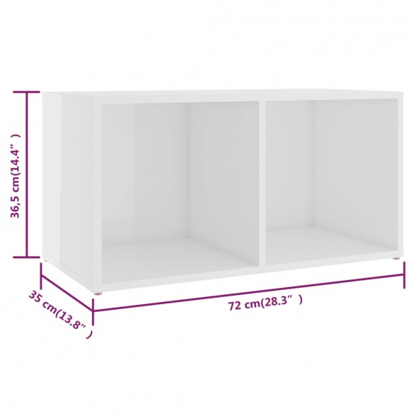 Meubles TV 4 pcs Blanc brillant 72x35x36,5 cm Aggloméré