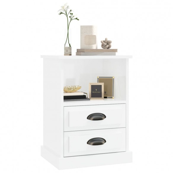 Tables de chevet 2 pcs blanc brillant 43x36x60 cm