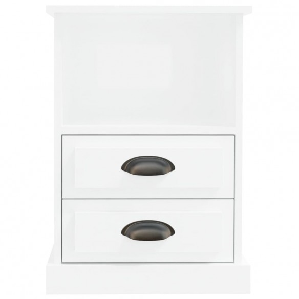 Tables de chevet 2 pcs blanc brillant 43x36x60 cm