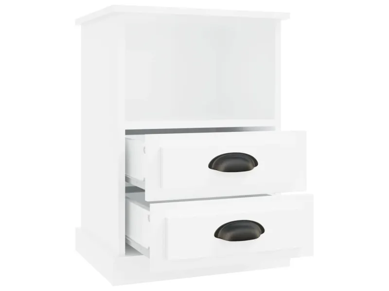 Tables de chevet 2 pcs blanc brillant 43x36x60 cm