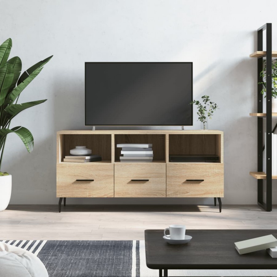 Meuble TV chêne sonoma 102x36x50 cm bois d'ingénierie