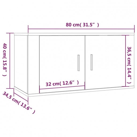 Ensemble de meubles TV 2 pcs noir bois d'ingénierie