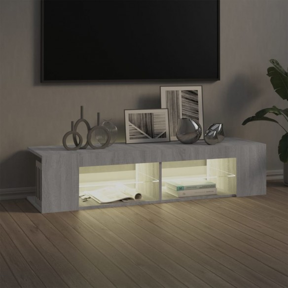 Meuble TV avec lumières LED sonoma gris 135x39x30 cm