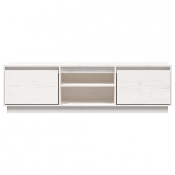 Meuble TV Blanc 140x35x40 cm Bois de pin massif