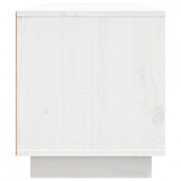 Meuble TV Blanc 140x35x40 cm Bois de pin massif