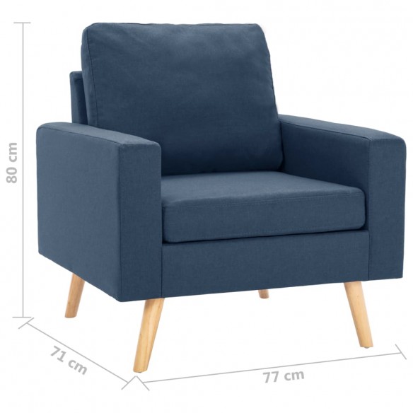 Fauteuil Bleu Tissu