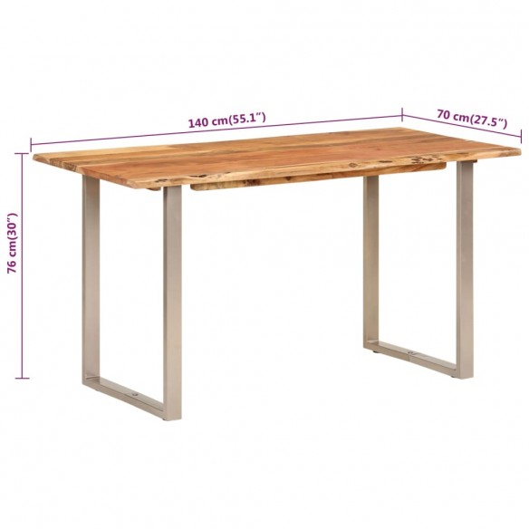 Table à dîner 140x70x76 cm Bois d'acacia solide