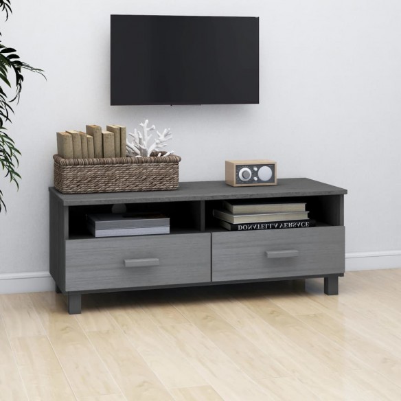 Meuble TV HAMAR Gris foncé 106x40x40 cm Bois massif de pin