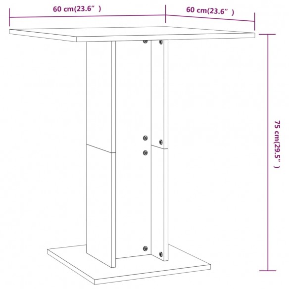 Table de bistro Chêne marron 60x60x75 cm Bois d'ingénierie