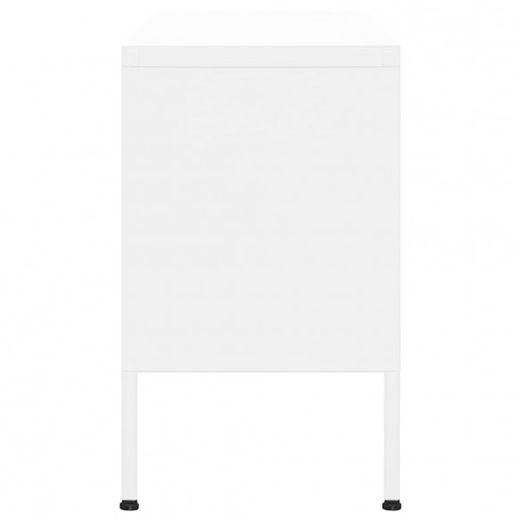 Meuble TV Blanc 105x35x50 cm Acier