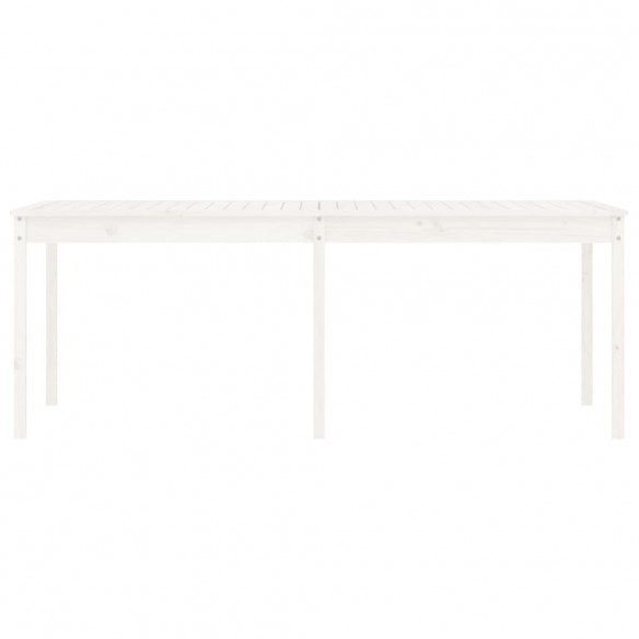 Table de jardin blanc 203,5x100x76 cm bois massif de pin