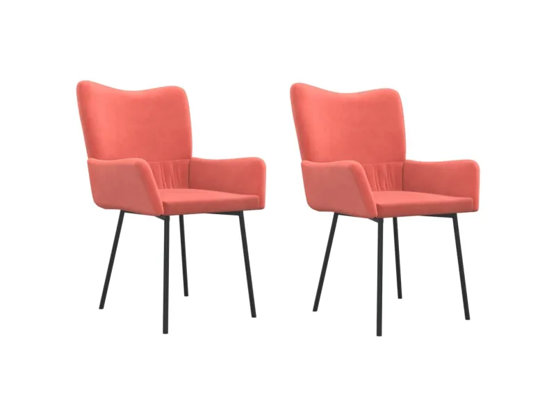 Chaises à manger lot de 2 Rose Velours